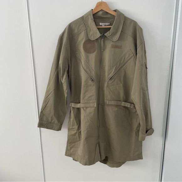 GOOD AMERICAN Womens Flight Suit Romper Size 5 Postal Khaki - Picture 7 of 15